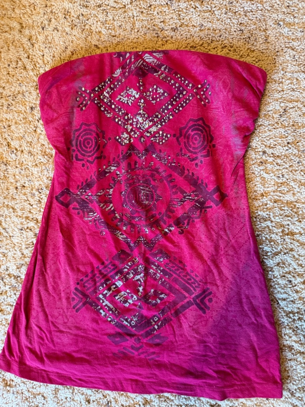 Maurices Hot Pink Strapless Embellished Tube Top